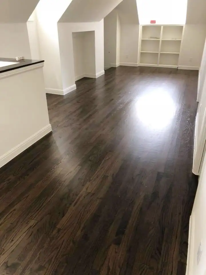 Hardwood floors refinished and stained