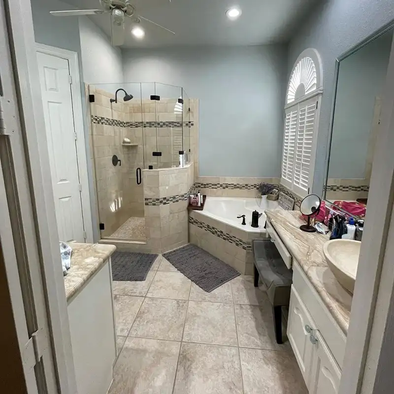 bathroom remodel tile work BEFORE