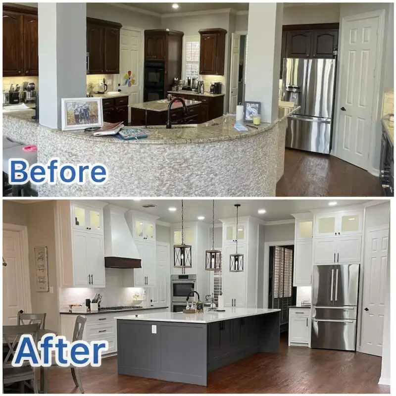 kitchen before and after for the gallery